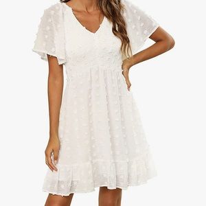 NWOT white Swiss dot dress